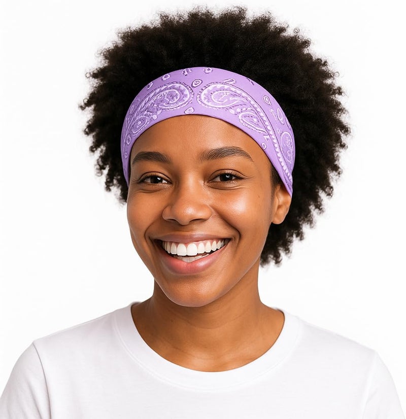 SUNRIBE 3 Pack Paisley Bandanas – 100% Cotton Square 21x21 Head Wrap, Headband, Face Cover, Neck Scarf for Men & Women - Image 2